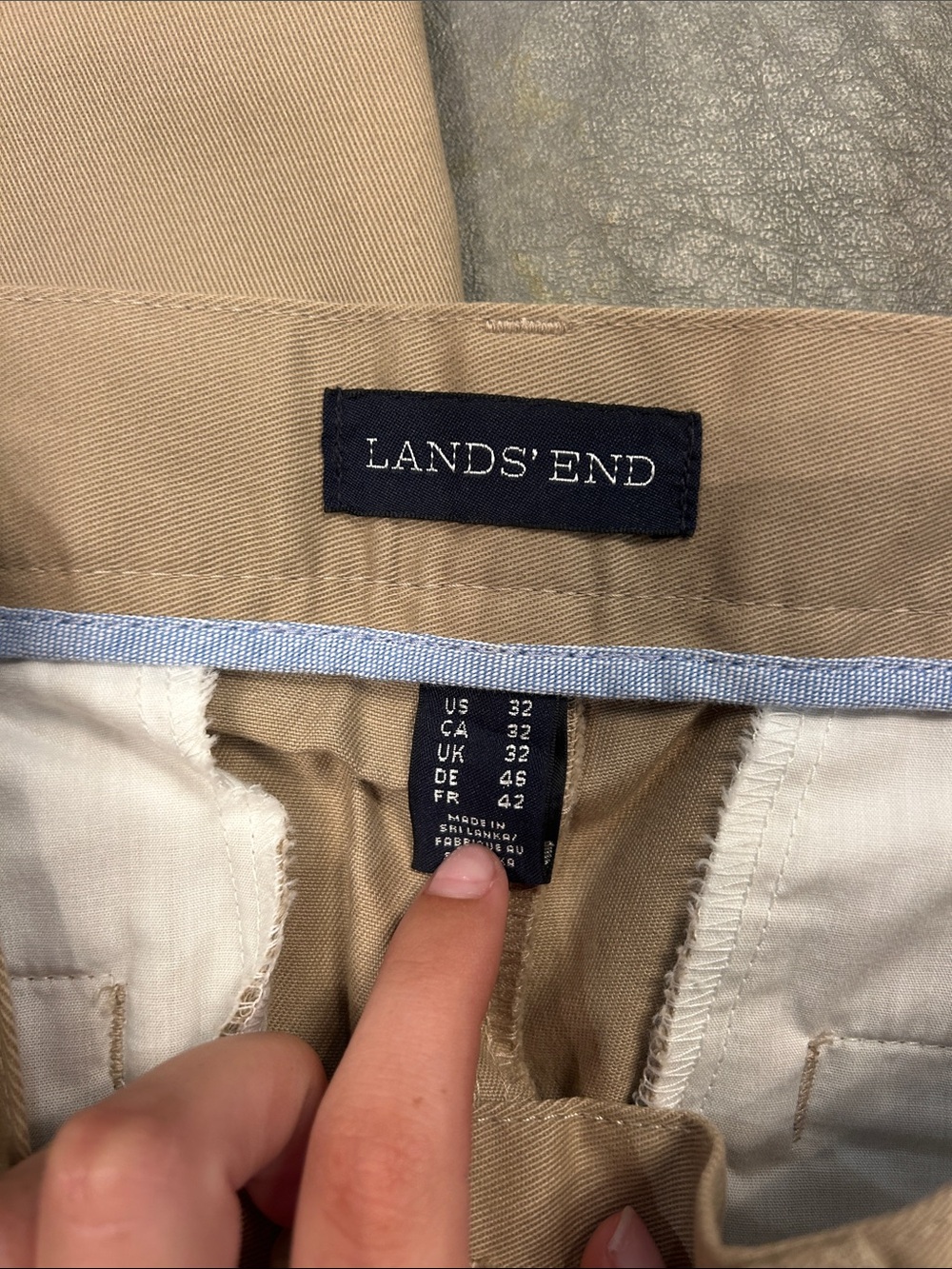 Land’s End Men's Traditional Fit Plain Front Chino Pants with pockets - khaki - Picture 4 of 5